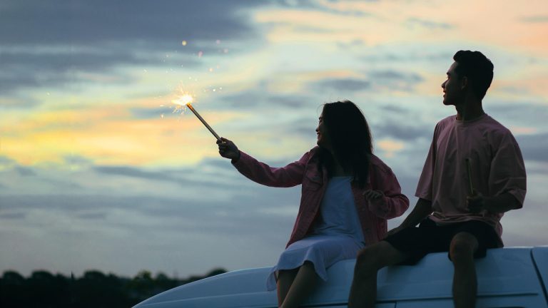 couple, sundown, field, nature, sunset, romantic date, sparklers-6705691.jpg